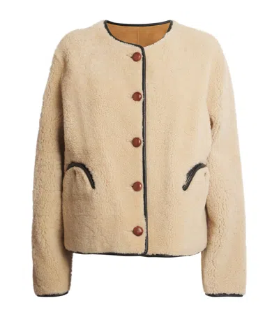 Blazé Milano Blaze Milano Tatoosh Reversible Sheepskin Jacket In Neutral