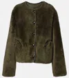 Blazé Milano Tatoosh Gliss Reversible Leather-trimmed Shearling Jacket In Green