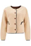 Blazé Milano Blaze Milano Tatoosh Reversible Sheepskin Jacket In Camel (beige)