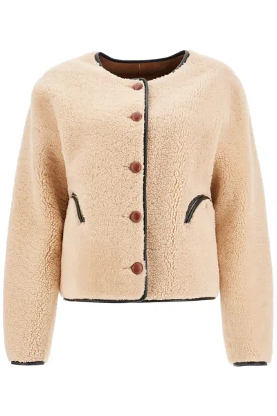 Blazé Milano Blaze Milano Tatoosh Reversible Sheepskin Jacket In Neutral