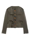 Blazé Milano Round-neck Jacket In Gray
