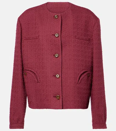 Blazé Milano Rush Gliss Cotton-blend Bouclé Jacket In Marsala