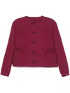 Blazé Milano Gliss Wool Blend Bolero Jacket In Red