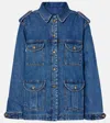 Blazé Milano Light Blue Cotton Military Safari Jacket With Multiple Pockets In Blue