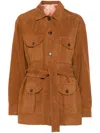 Blazé Milano Blaze Milano Caramel Suede Jacket In Braun