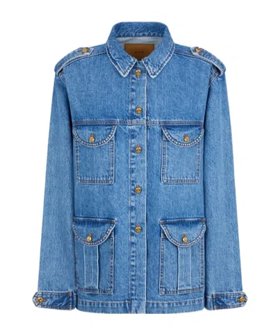 Blazé Milano Sahariana Jacket In Light Blue Denim