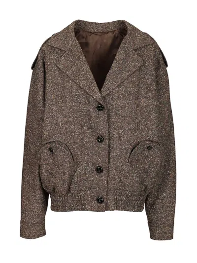 BLAZÉ MILANO SARISSA CHARLIE BOMBER JACKETS BROWN