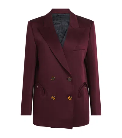 Blazé Milano Satin Everynight Blazer In Burgundy