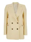 Blazé Milano Double-breasted Charmer Clarity Butter-coloured Jacket In Yellow