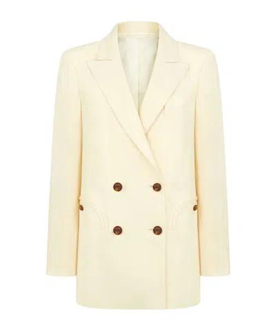 Blazé Milano Odin Everynight Linen Blazer In Butter
