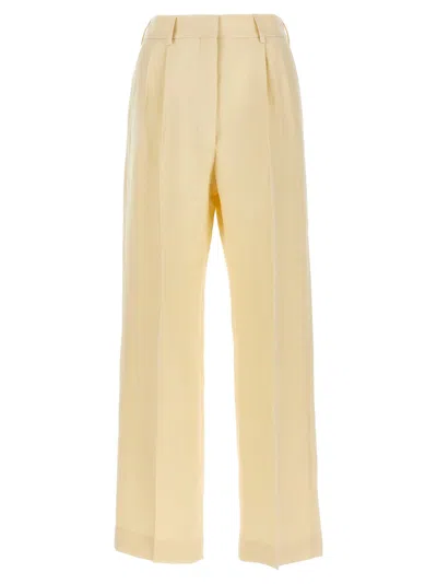 Blazé Milano Fox Pleated Front Trousers With Side Pockets In White
