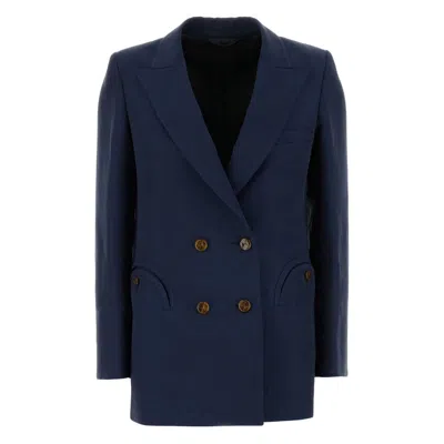 Blazé Milano Savannah Double-breasted Blazer In Blue