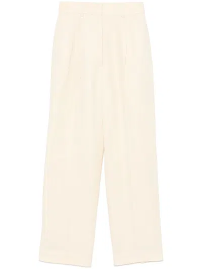 Blazé Milano Savannah Fox Straight Trousers In Yellow