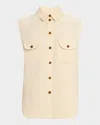 Blazé Milano Savannah Pekin Sleeveless Button-down Shirt In Pink