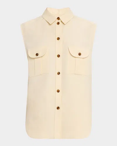 Blazé Milano Savannah Pekin Sleeveless Button-down Shirt