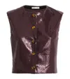 Blazé Milano Sequinned Villanella Jaka Gilet In Burgundy