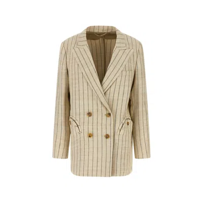 Blazé Milano Serene Everyday Double-breasted Blazer In Neutrals