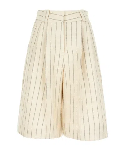 Blazé Milano Striped Shorts In Neutral