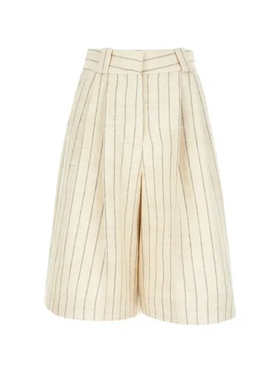 Blazé Milano Serene Pinstripe Shorts In Multi