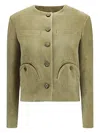 Blazé Milano Shamo Bolero Button-fastening Jacket In Green