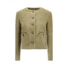 Blazé Milano Shamo Bolero Button-fastening Jacket In Green