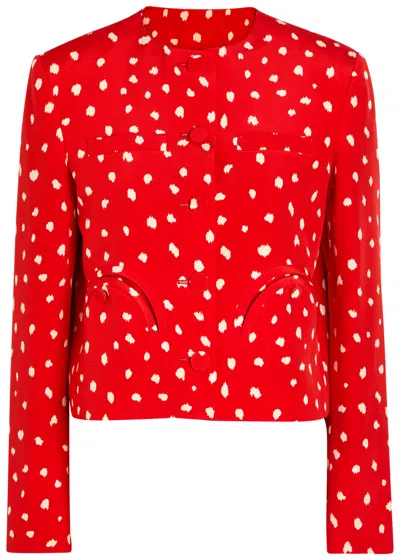 Blazé Milano Blaze Milano Shamo Bolero Polka Dot Silk Jacket In Orange