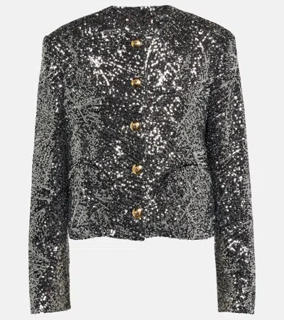 Blazé Milano Shamo Bolero Sequined Jacket In Metallic
