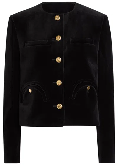 Blazé Milano Blaze Milano Shamo Bolero Velvet Jacket In Black