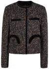 Blazé Milano Katara Embossed Trim-detail Blazer In Brown