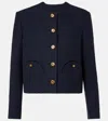 Blazé Milano Shamo Cotton-blend Tweed Jacket In Blue