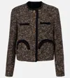 Blazé Milano Katara Embossed Trim-detail Blazer In Brown