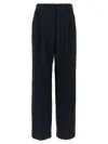 Blazé Milano Navy Blue Virgin Wool And Mohair High-waisted Pants In Blue