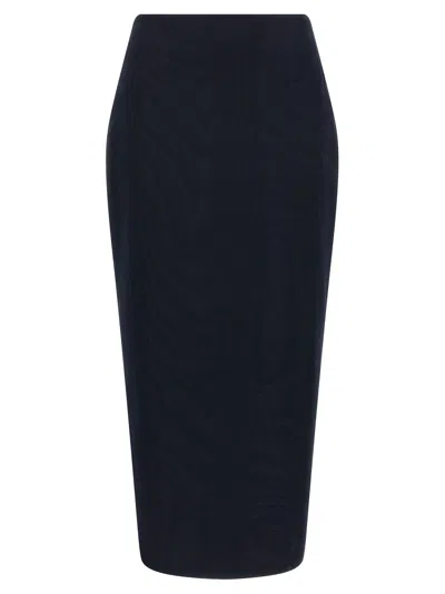 Blazé Milano Blaze Milano Maine Sussex Longuette Wool Midi Skirt In Blue