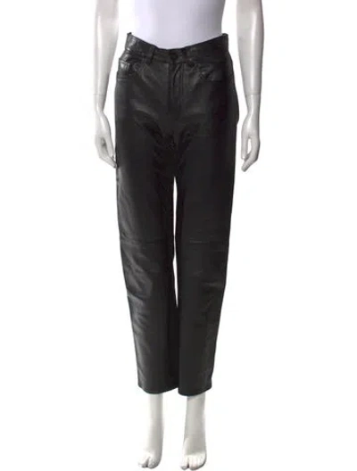 Pre-owned Blazé Milano Shearling Straight Leg Pants In Black