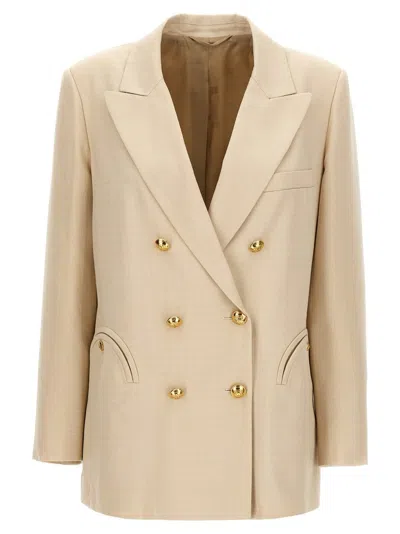 Blazé Milano Everynight Ivory Double-breasted Jacket In Neutral