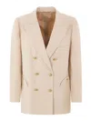 Blazé Milano Everynight Ivory Double-breasted Jacket In White