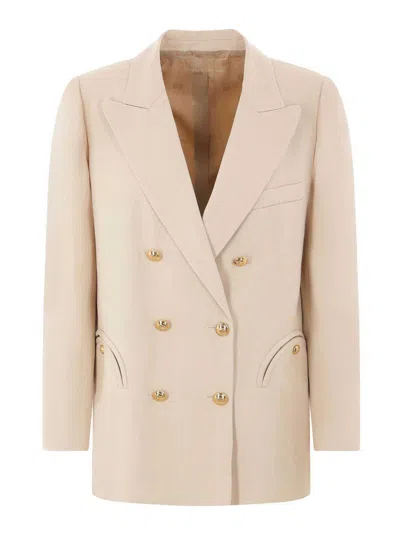 Blazé Milano Everynight Ivory Double-breasted Jacket In Neutral