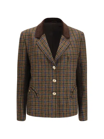 Blazé Milano Blazer Shelley In Wool Blend Tweed In Brown