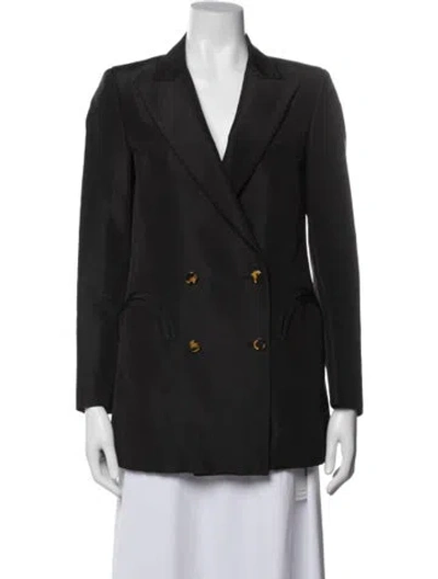 Pre-owned Blazé Milano Silk Blazer In Black