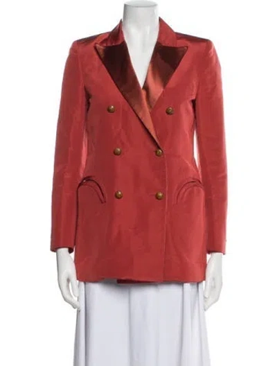 Pre-owned Blazé Milano Silk Blazer In Orange