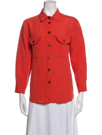 Pre-owned Blazé Milano Silk Blazer W/ Tags In Orange