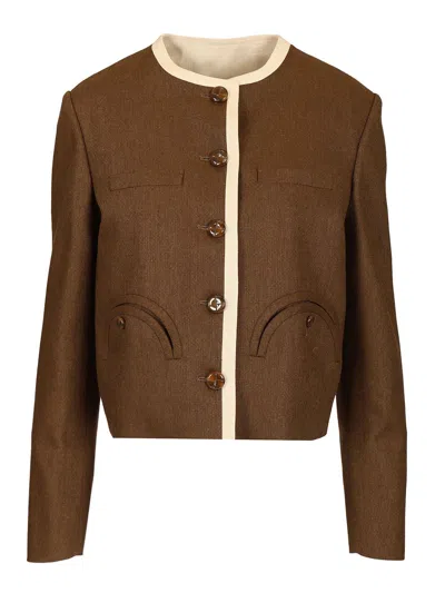 BLAZÉ MILANO SILK BOLERO JACKET JACKETS BROWN