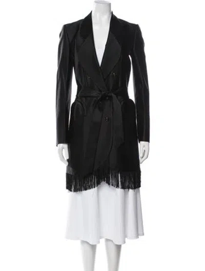 Pre-owned Blazé Milano Silk Coat In Black