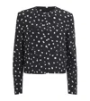Blazé Milano Silk Mariquita Cropped Jacket In Black