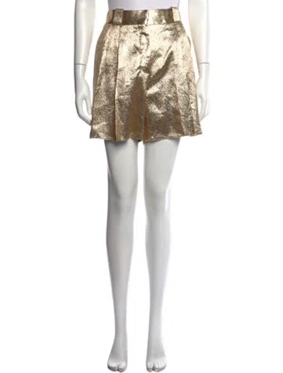 Pre-owned Blazé Milano Silk Mini Shorts In Gold