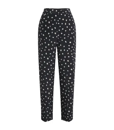 Blazé Milano Silk Polka-dot Mariquita Straight Trousers In Black