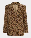 Blazé Milano Simba Leopard-print Double-breasted Blazer