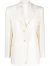 Blazé Milano Linen- Virgin Wool Blend Blazer In Neutrals