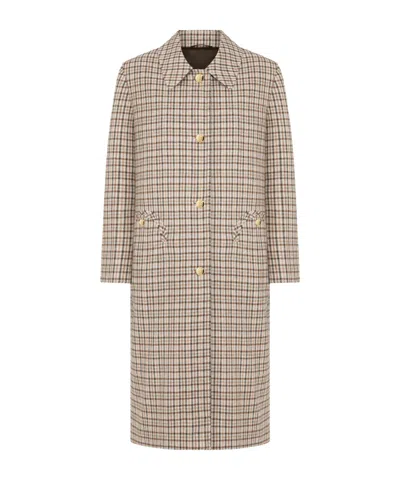Blazé Milano Single Breasted Checked Long Coat In Multi