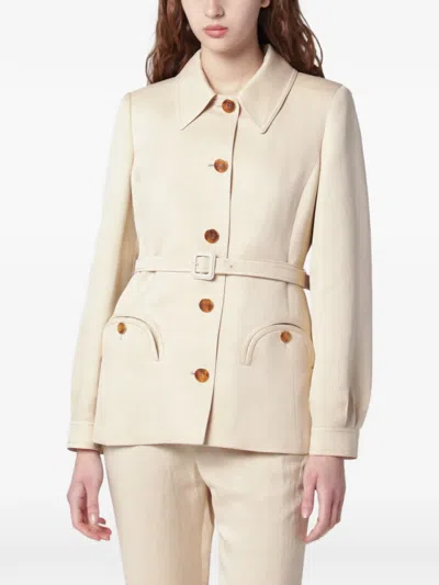 Blazé Milano Blaze Milano Paint Jacket With Belt In Champagne In Neutral